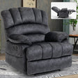 Large Manual Fabric Oversized Recliner Chair Gray - Zenvia - Omega Lifestyles