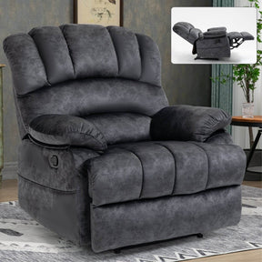 Large Manual Fabric Oversized Recliner Chair Gray - Omega Lifestyles