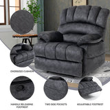Large Manual Fabric Oversized Recliner Chair Gray - Zenvia - Omega Lifestyles