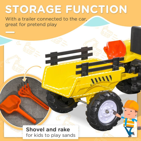 Manual Ride - On Kids Farm Tractor With Trailer and Tools - Zenvia - Omega Lifestyles