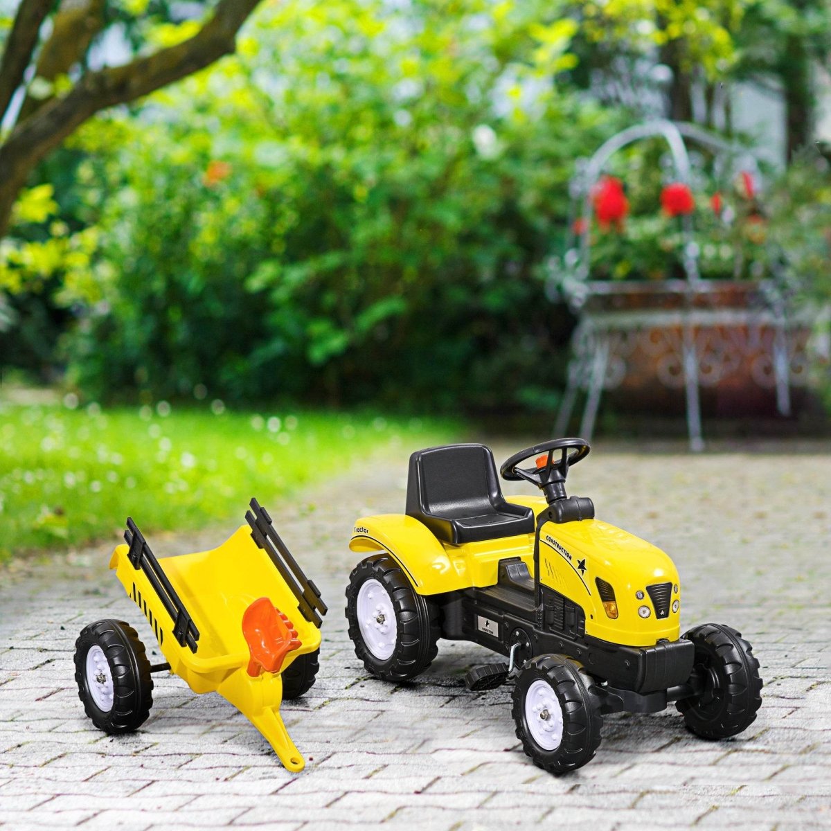 Manual Ride - On Kids Farm Tractor With Trailer and Tools - Zenvia - Omega Lifestyles