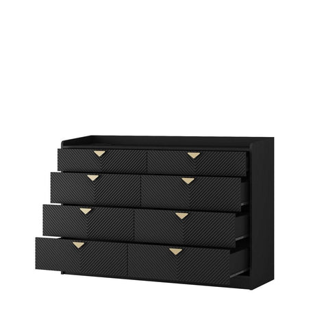 Modern 8 Drawer MDF Storage Dresser With LED - Sleep Galleria