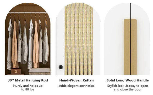 Modern Bedroom Wardrobe Closet With Drawers And Hanging Rod - Omega Lifestyles