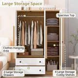 Modern Bedroom Wardrobe Closet With Drawers And Hanging Rod - Omega Lifestyles