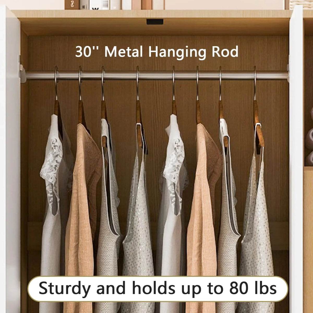 Modern Bedroom Wardrobe Closet With Drawers And Hanging Rod - Omega Lifestyles