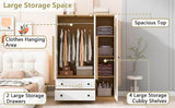 Modern Bedroom Wardrobe Closet With Drawers And Hanging Rod - Omega Lifestyles