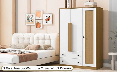 Modern Bedroom Wardrobe Closet With Drawers And Hanging Rod - Omega Lifestyles