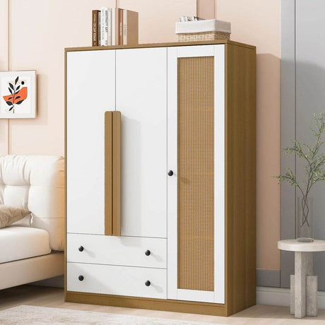 Modern Bedroom Wardrobe Closet With Drawers And Hanging Rod - Omega Lifestyles