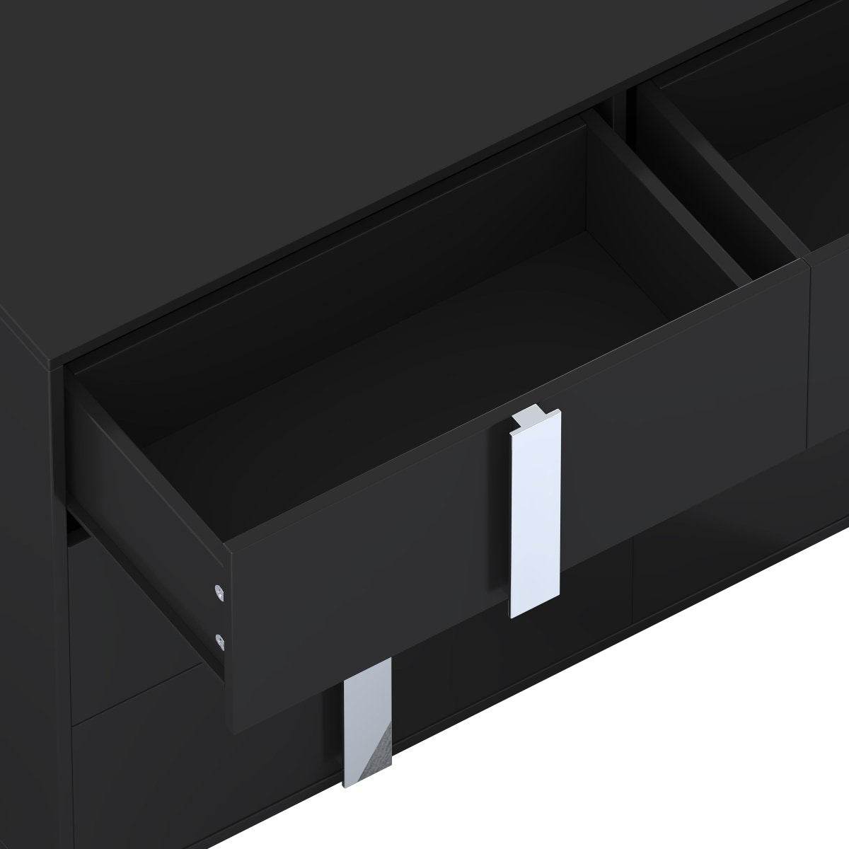 Modern Black MDF Metal 6-Drawer Storage Dresser - Sleep Galleria
