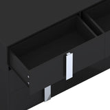 Modern Black MDF Metal 6-Drawer Storage Dresser - Sleep Galleria