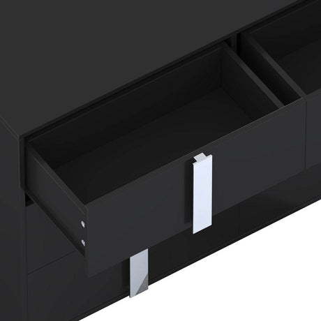 Modern Black MDF Metal 6-Drawer Storage Dresser - Sleep Galleria