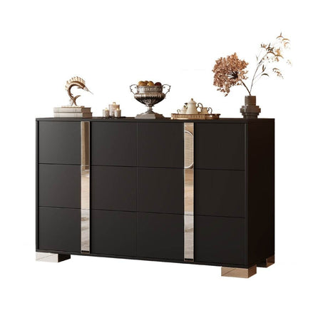 Modern Black MDF Metal 6-Drawer Storage Dresser - Sleep Galleria