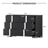 Modern Black MDF Metal 6-Drawer Storage Dresser - Sleep Galleria