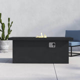 Modern Charcoal Concrete Outdoor Propane Fire Pit Table - Zenvia - Omega Lifestyles