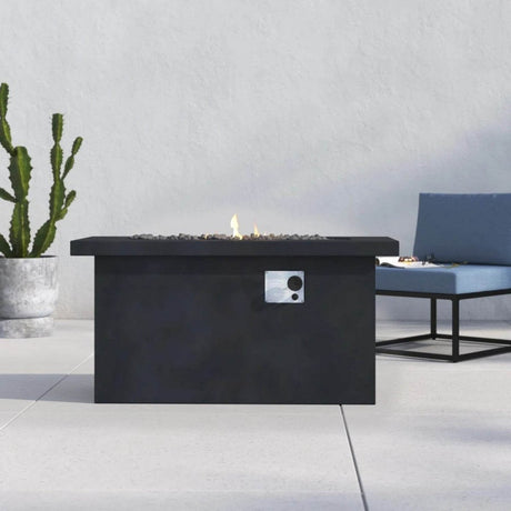 Modern Charcoal Concrete Outdoor Propane Fire Pit Table - Zenvia - Omega Lifestyles