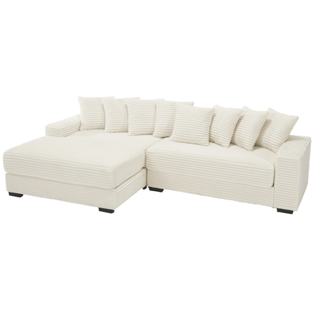 Modern Corduroy Modular Sofa With Pillows - Sleep Galleria