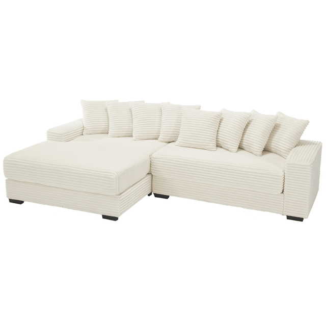 Modern Corduroy Modular Sofa With Pillows - Omega Lifestyles