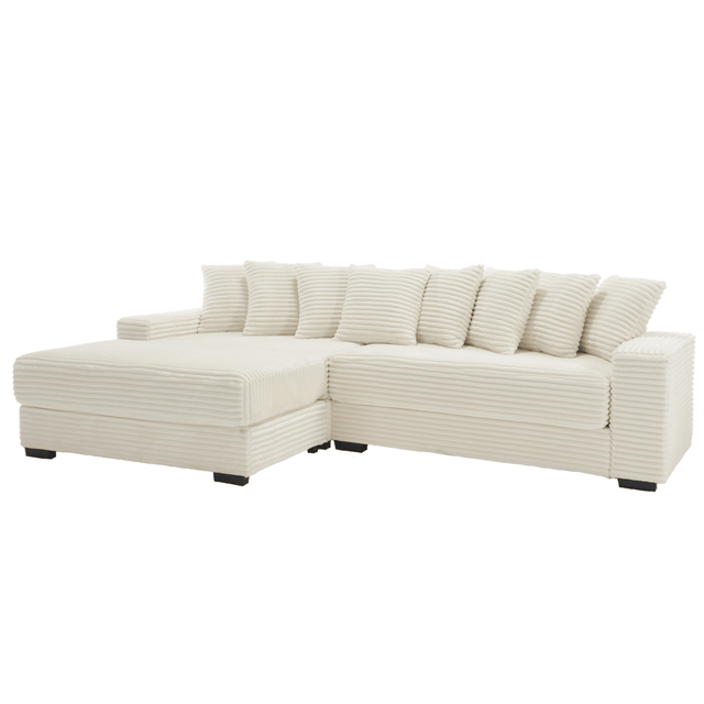 Modern Corduroy Modular Sofa With Pillows - Omega Lifestyles
