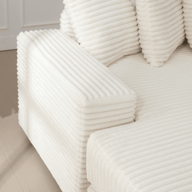 Modern Corduroy Modular Sofa With Pillows - Omega Lifestyles