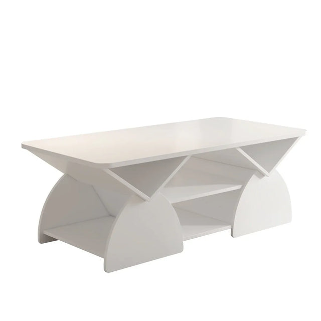 Modern Engineered Wood Coffee Table With Storage Shelves - Omega Lifestyles