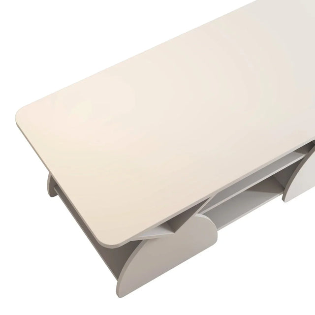 Modern Engineered Wood Coffee Table With Storage Shelves - Omega Lifestyles