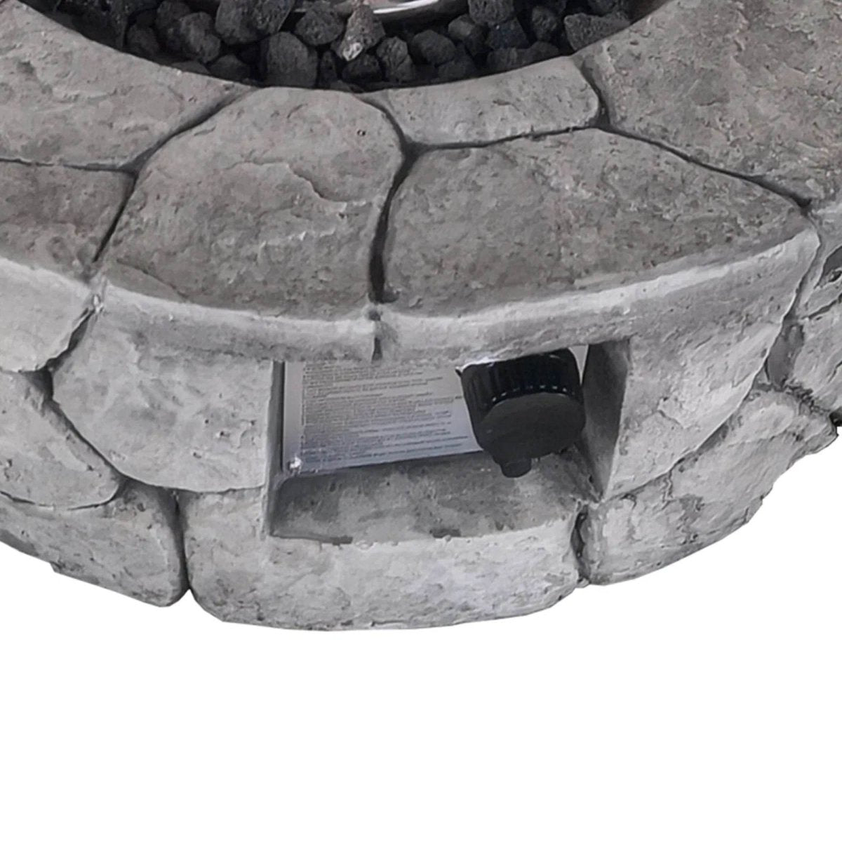 Modern Gray Fiber Reinforced Concrete Outdoor Fire Pit - Zenvia - Omega Lifestyles