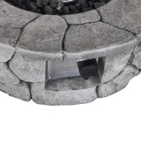 Modern Gray Fiber Reinforced Concrete Outdoor Fire Pit - Zenvia - Omega Lifestyles