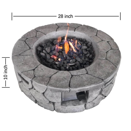 Modern Gray Fiber Reinforced Concrete Outdoor Fire Pit - Zenvia - Omega Lifestyles