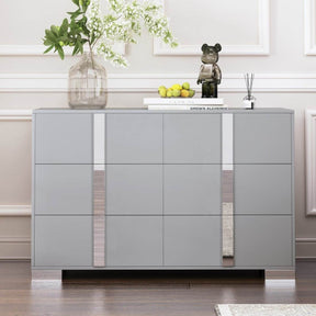 Modern Gray MDF Metal 6-Drawer Storage Dresser - Omega Lifestyles