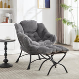 Modern Grey Accent Chair With Ottoman - Omega Lifestyles