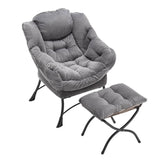 Modern Grey Accent Chair With Ottoman - Omega Lifestyles