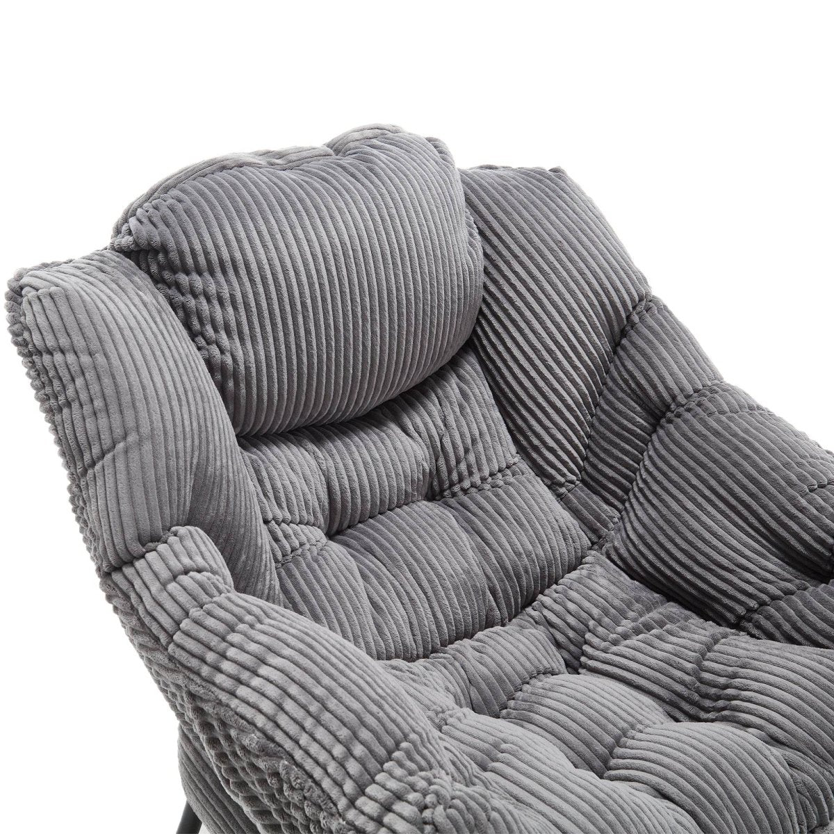 Modern Grey Accent Chair With Ottoman - Omega Lifestyles