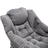 Modern Grey Accent Chair With Ottoman - Omega Lifestyles