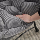 Modern Grey Accent Chair With Ottoman - Omega Lifestyles