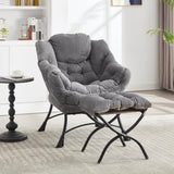 Modern Grey Accent Chair With Ottoman - Omega Lifestyles