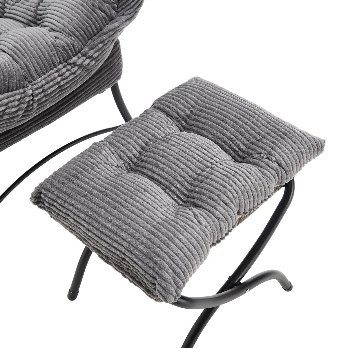 Modern Grey Accent Chair With Ottoman - Omega Lifestyles