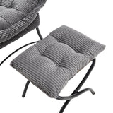 Modern Grey Accent Chair With Ottoman - Omega Lifestyles