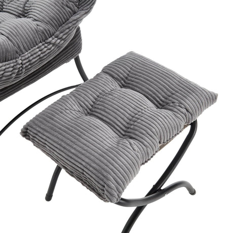 Modern Grey Accent Chair With Ottoman - Omega Lifestyles