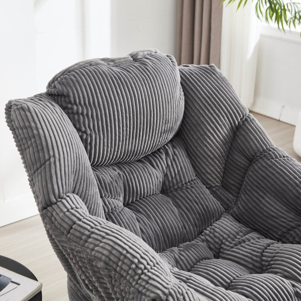 Modern Grey Accent Chair With Ottoman - Omega Lifestyles