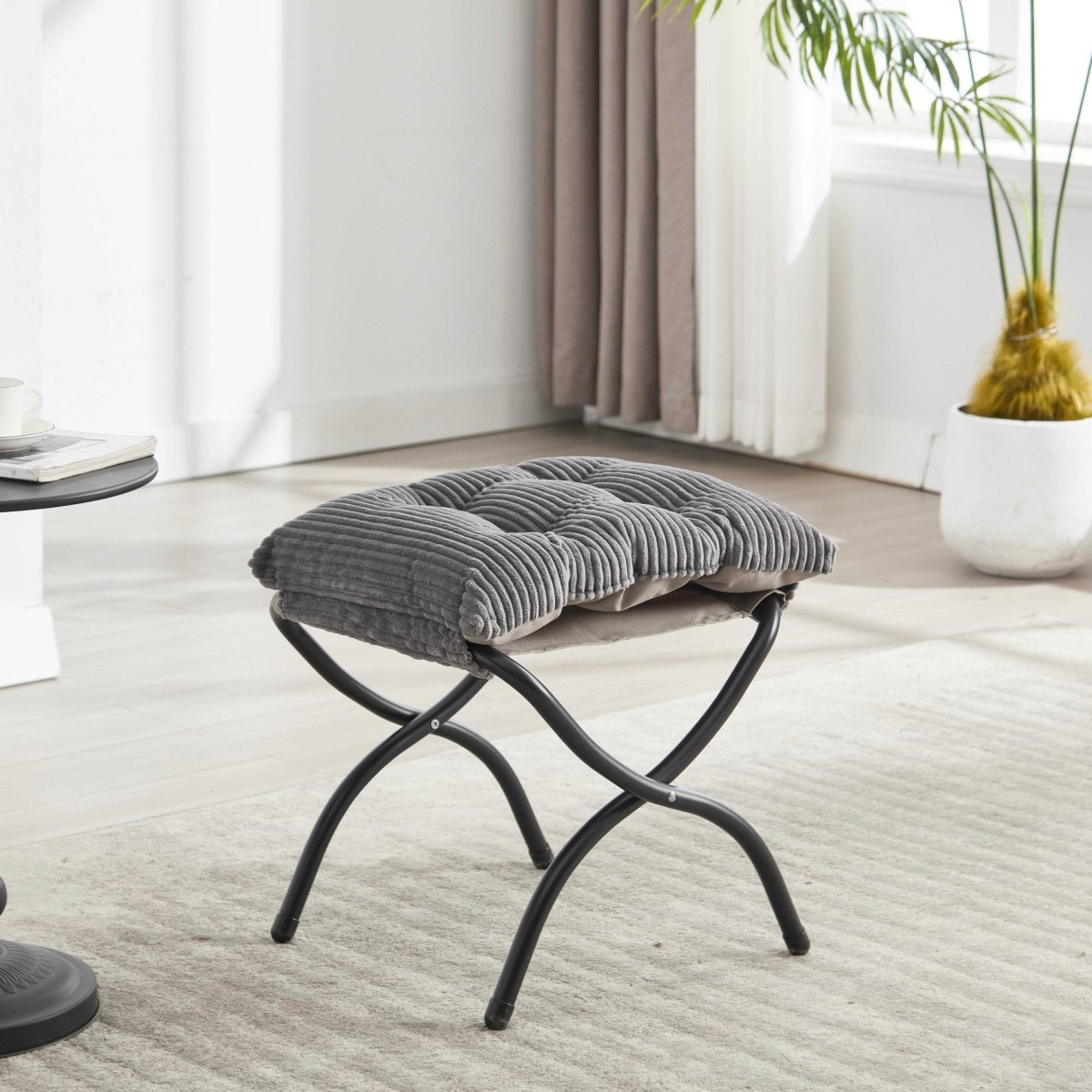 Modern Grey Accent Chair With Ottoman - Omega Lifestyles