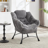 Modern Grey Accent Chair With Ottoman - Omega Lifestyles