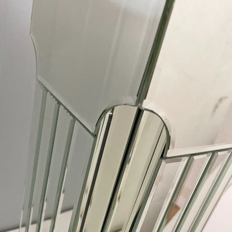 Modern Mirrored Console Table Rectangle Silver MDF Glass - Omega Lifestyles