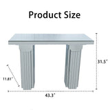 Modern Mirrored Console Table Rectangle Silver MDF Glass - Omega Lifestyles