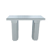 Modern Mirrored Console Table Rectangle Silver MDF Glass - Omega Lifestyles