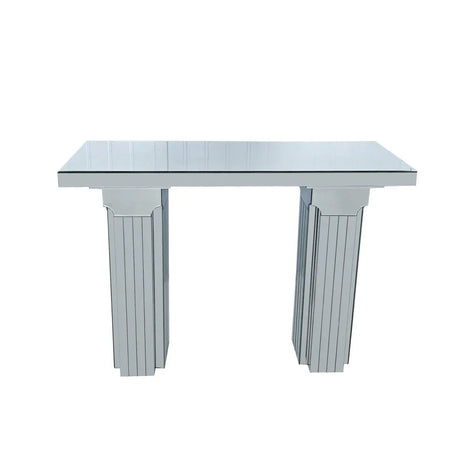 Modern Mirrored Console Table Rectangle Silver MDF Glass - Omega Lifestyles