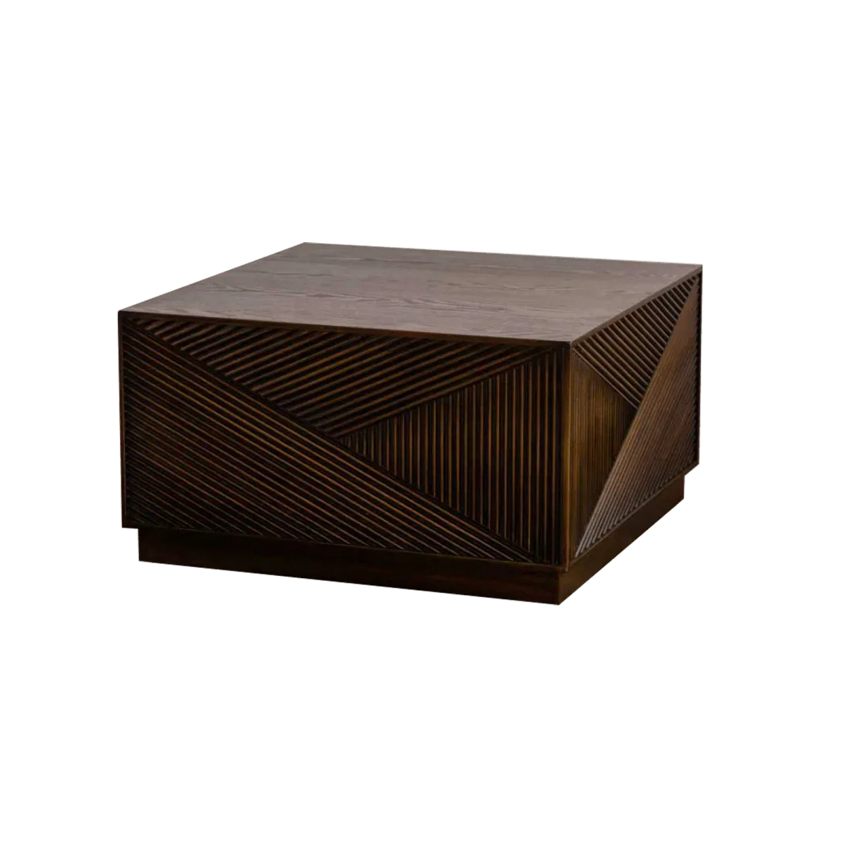 Modern Square Walnut MDF Coffee Table No Assembly - Omega Lifestyles