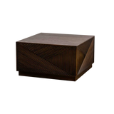 Modern Square Walnut MDF Coffee Table No Assembly - Omega Lifestyles