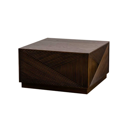 Modern Square Walnut MDF Coffee Table No Assembly - Omega Lifestyles