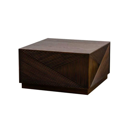 Modern Square Walnut MDF Coffee Table No Assembly - Omega Lifestyles