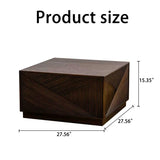 Modern Square Walnut MDF Coffee Table No Assembly - Omega Lifestyles